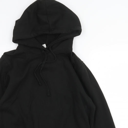 Uneek Womens Black Cotton Pullover Hoodie Size M Pullover