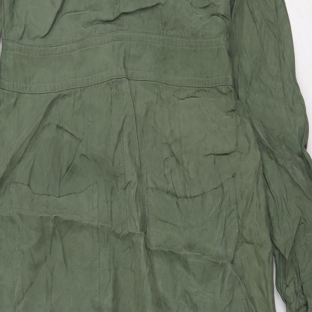 Superdry Womens Green Cupro Jumpsuit One-Piece Size 8 Button