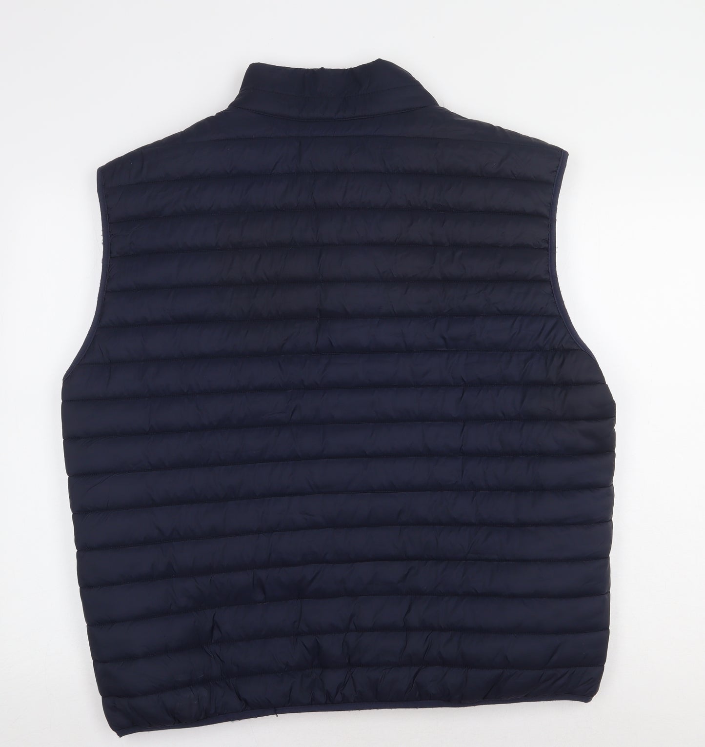 Zara Mens Blue Quilted Waistcoat Size 2XL Zip