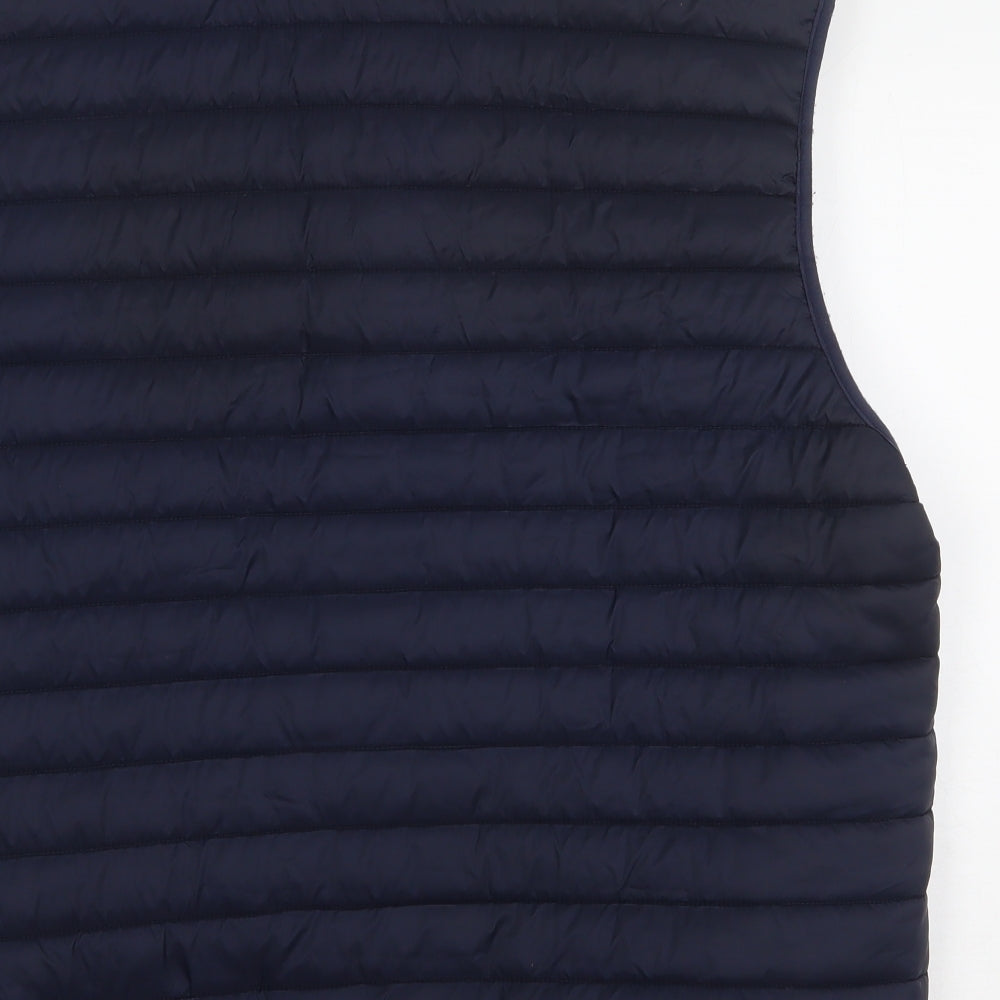 Zara Mens Blue Quilted Waistcoat Size 2XL Zip