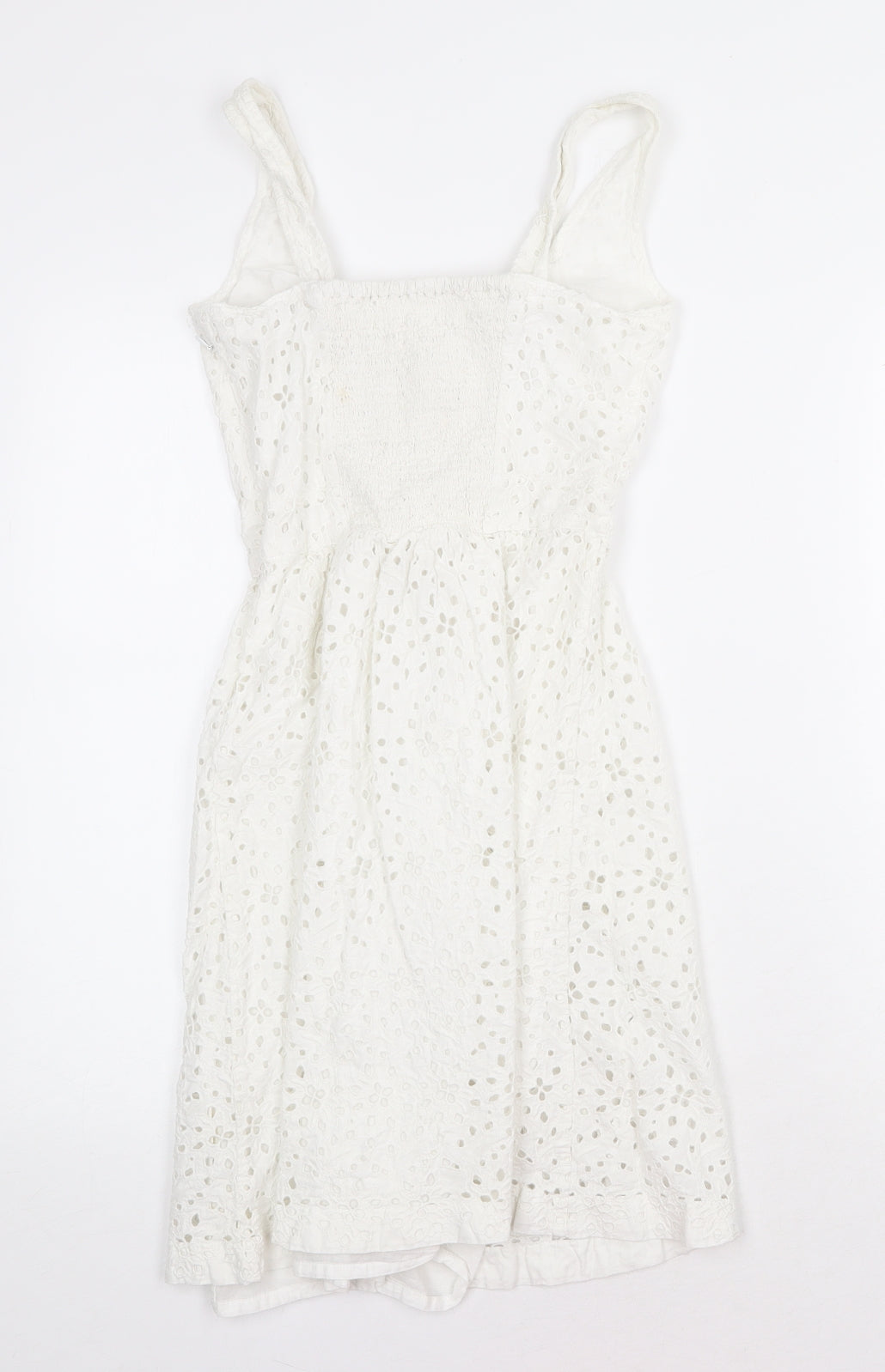 Fat Face Womens White 100% Cotton A-Line Size 6 V-Neck Zip