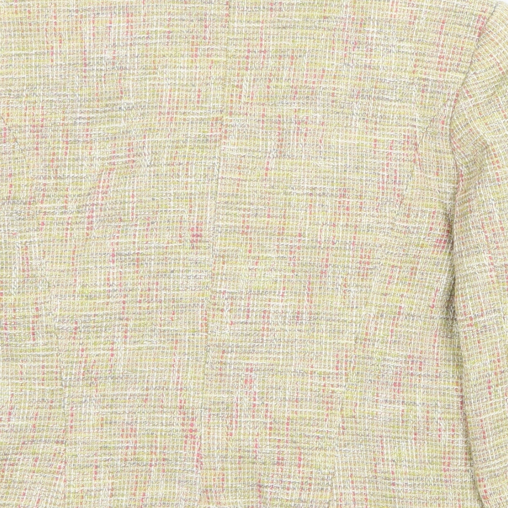 Viyella Womens Yellow Geometric Jacket Blazer Size 12 Button