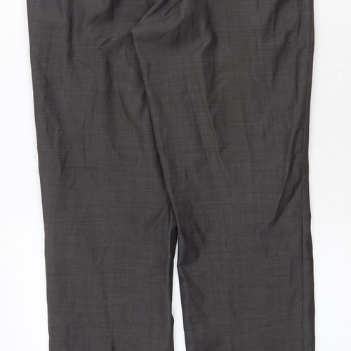 Preworn Womens Grey Polyester Trousers Size 32 in Regular Zip