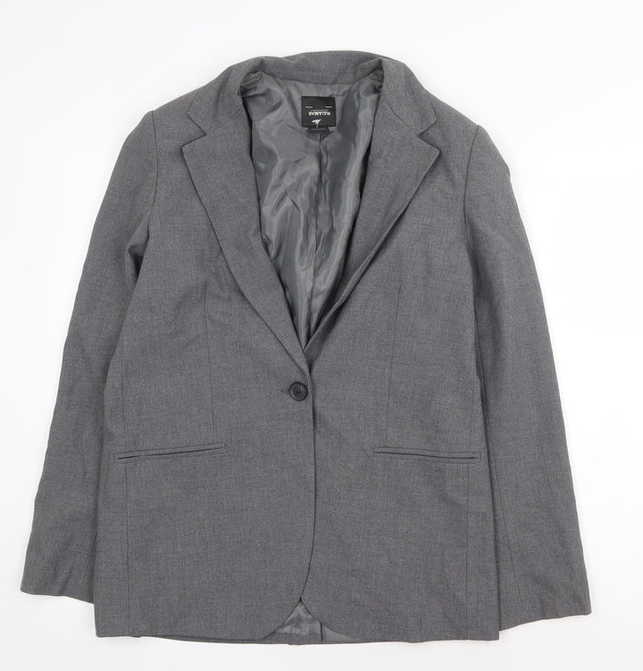 Pull&Bear Mens Grey Jacket Size XS Button