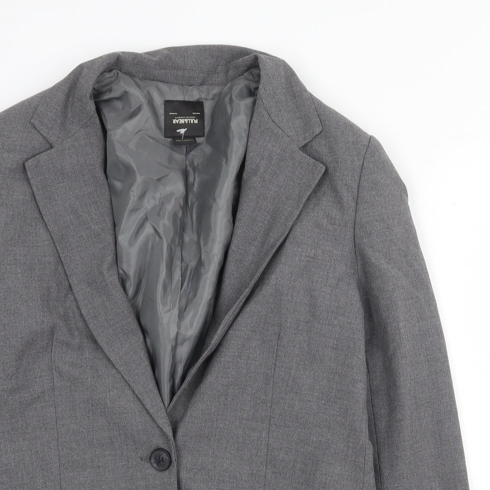 Pull&Bear Mens Grey Jacket Size XS Button