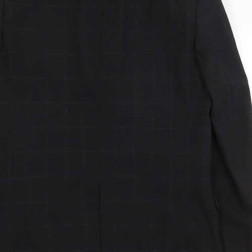 Marks and Spencer Mens Black Check Polyester Jacket Suit Jacket Size 38 Regular