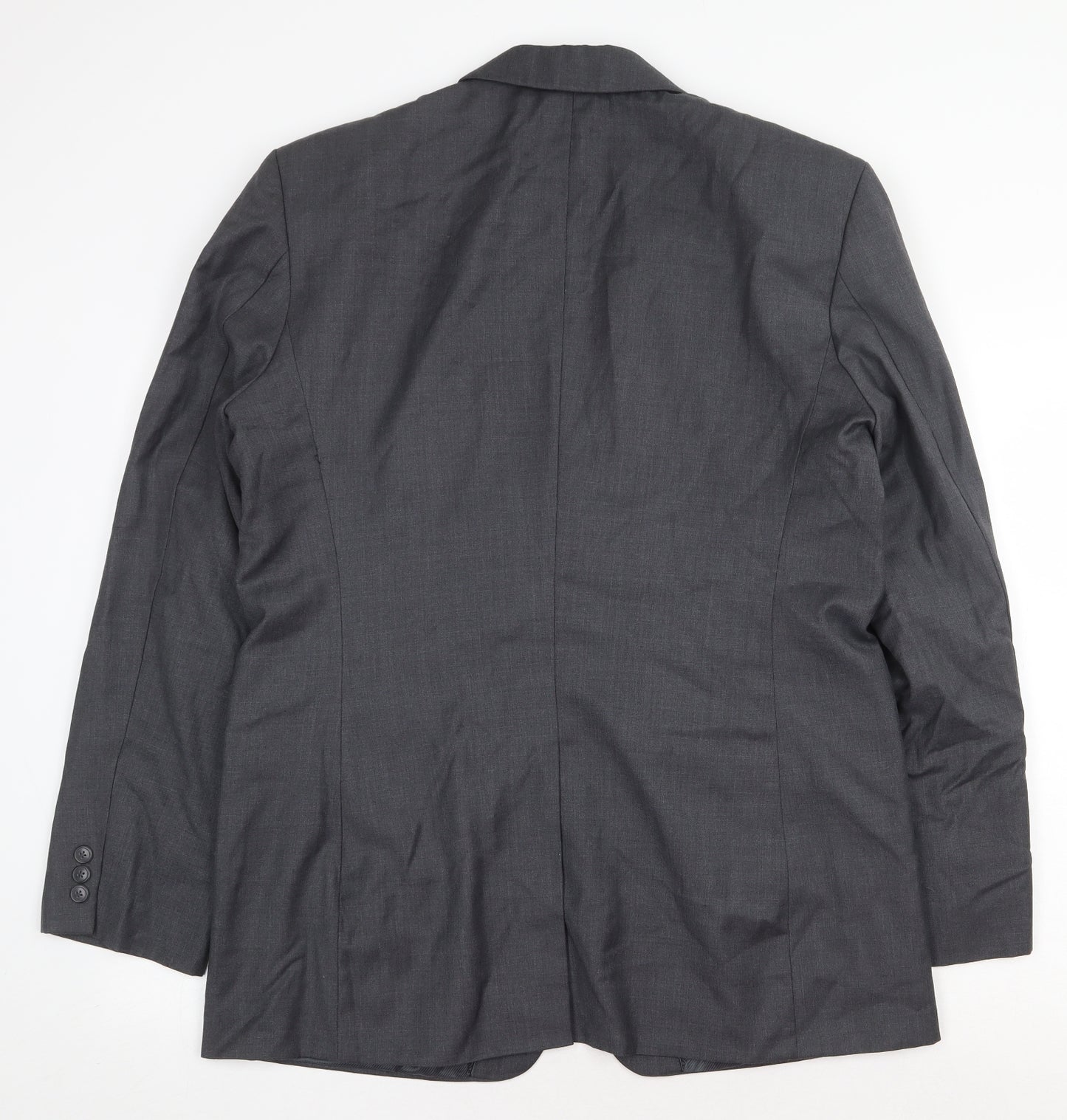 Preworn Mens Grey Polyester Jacket Blazer Size 40 Regular