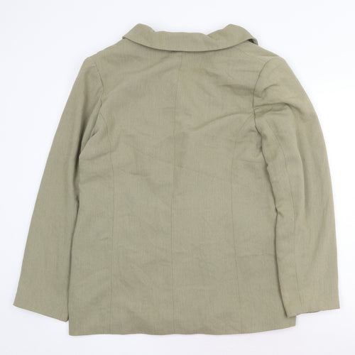 Sasha Womens Green Jacket Blazer Size 12 Button