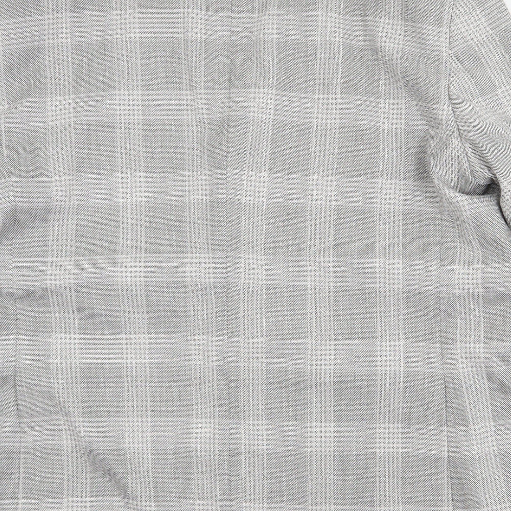 Marks and Spencer Mens Grey Plaid Polyester Jacket Blazer Size 48 Regular