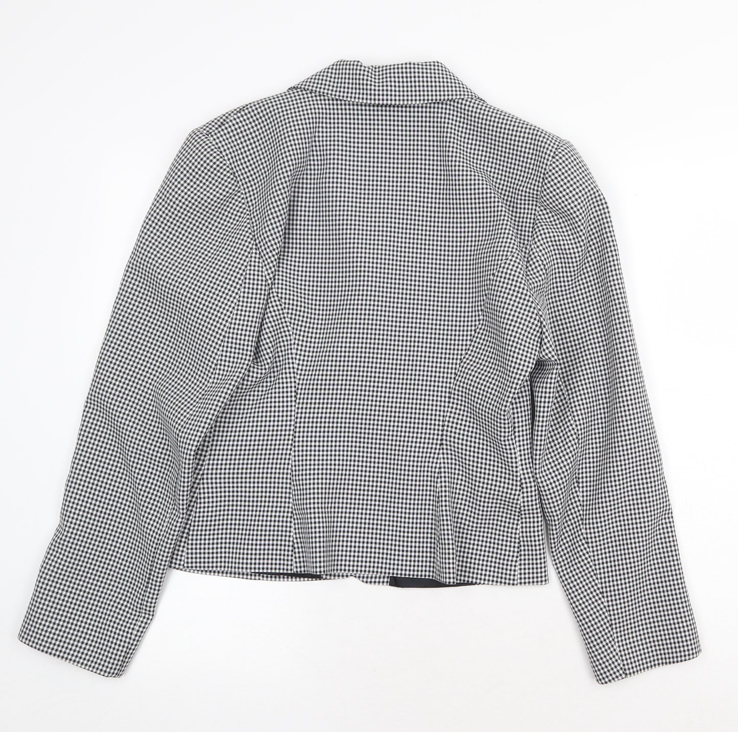 New Fast Womens Black Geometric Jacket Blazer Size 10 Button