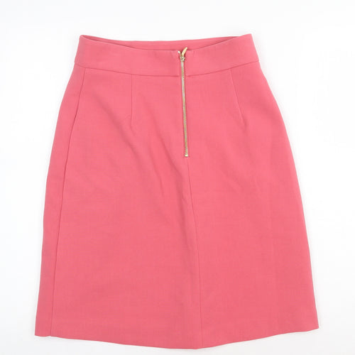 Marks and Spencer Womens Pink Polyester Straight & Pencil Skirt Size 8 Zip