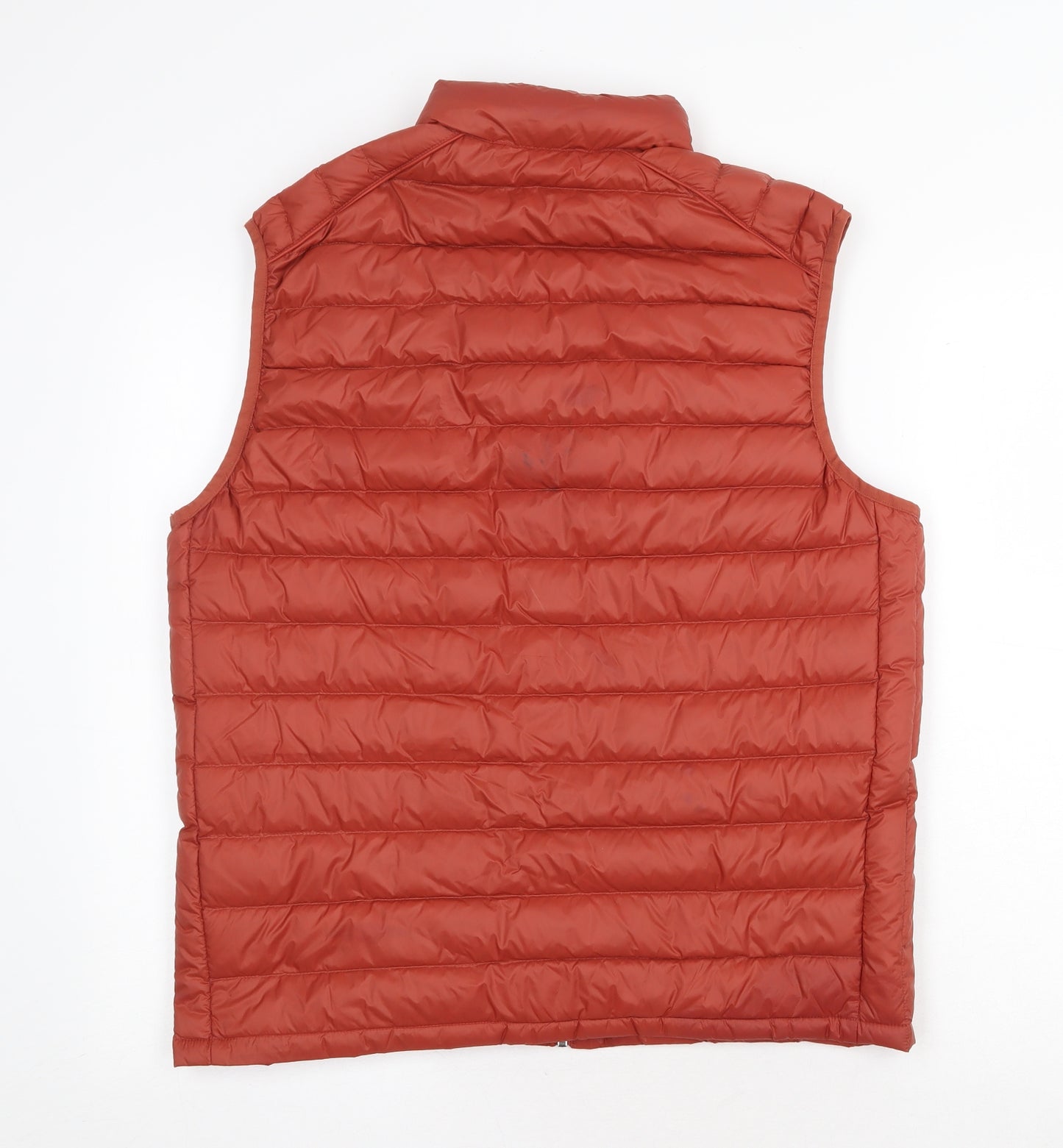 Marks and Spencer Mens Orange Quilted Waistcoat Size M Zip