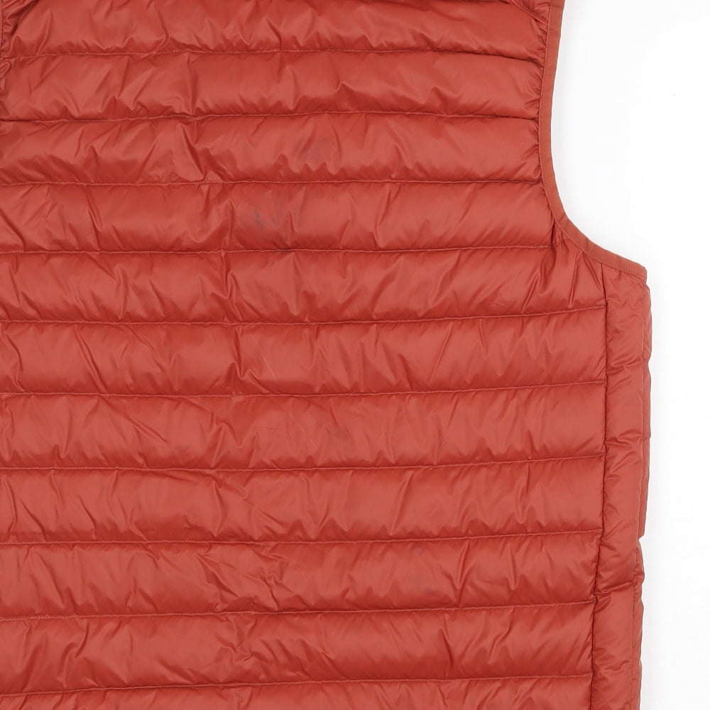 Marks and Spencer Mens Orange Quilted Waistcoat Size M Zip