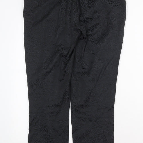 Atmosphere Womens Black Geometric Cotton Trousers Size 12 Regular Zip