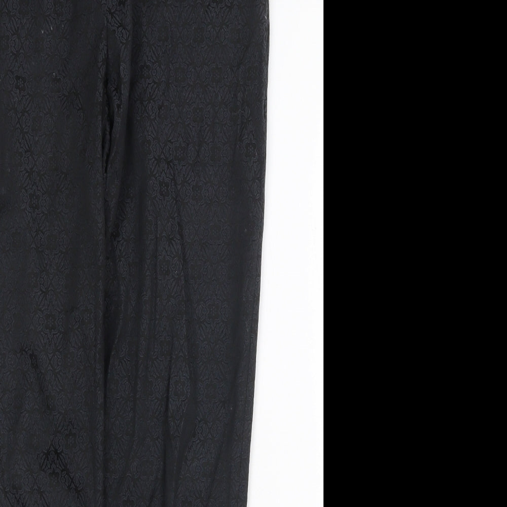 Atmosphere Womens Black Geometric Cotton Trousers Size 12 Regular Zip