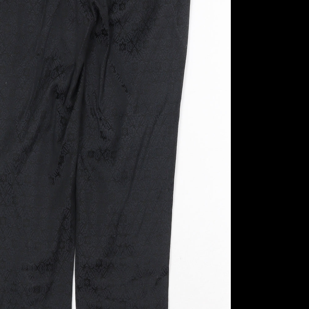 Atmosphere Womens Black Geometric Cotton Trousers Size 12 Regular Zip