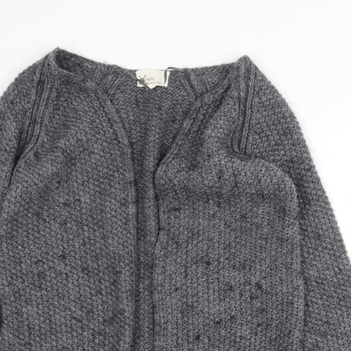 NEXT Womens Grey V-Neck Acrylic Cardigan Jumper Size XS