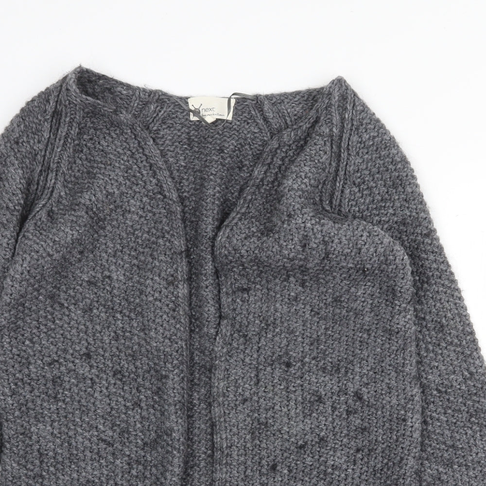 NEXT Womens Grey V-Neck Acrylic Cardigan Jumper Size XS