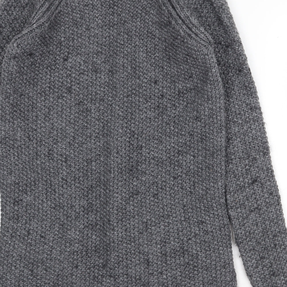 NEXT Womens Grey V-Neck Acrylic Cardigan Jumper Size XS