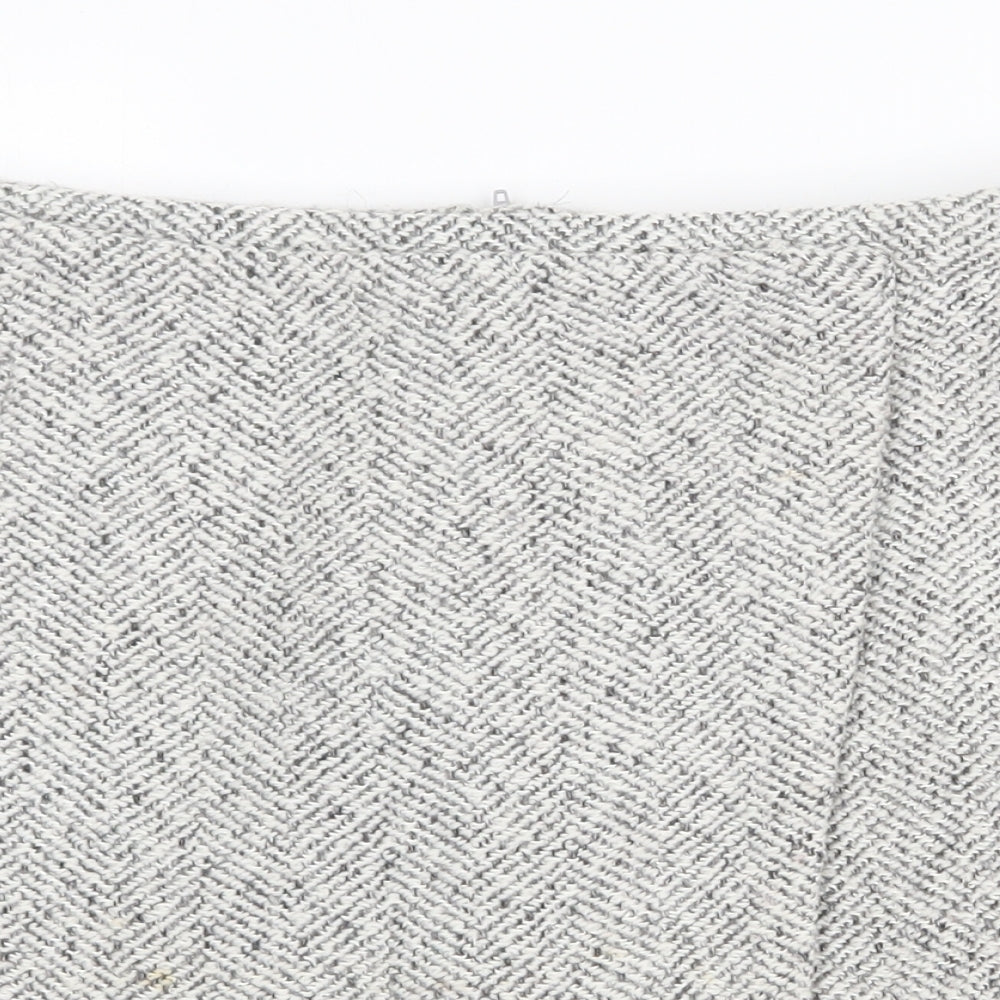 New Look Womens Grey Herringbone Polyester Straight & Pencil Skirt Size 12 Zip