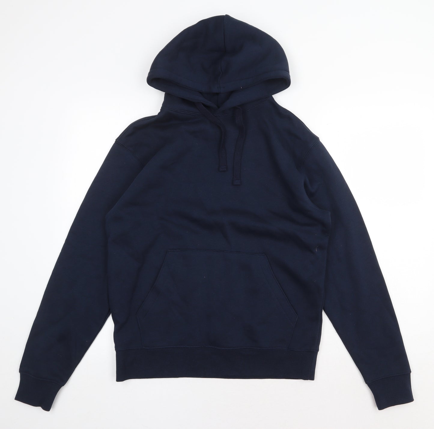 Russell Mens Blue Cotton Pullover Hoodie Size M