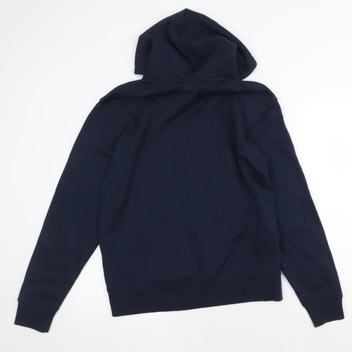 Russell Mens Blue Cotton Pullover Hoodie Size M