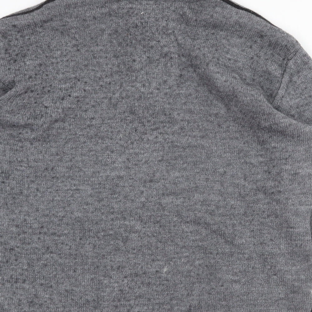 GAS Mens Grey High Neck Wool Pullover Jumper Size L Long Sleeve