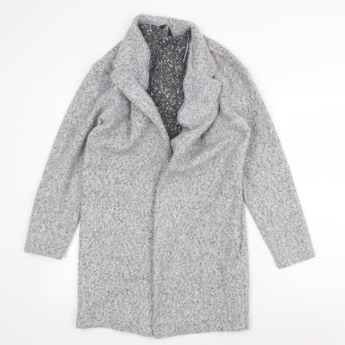 Marks and Spencer Womens Grey V-Neck Polyester Cardigan Jumper Size 8