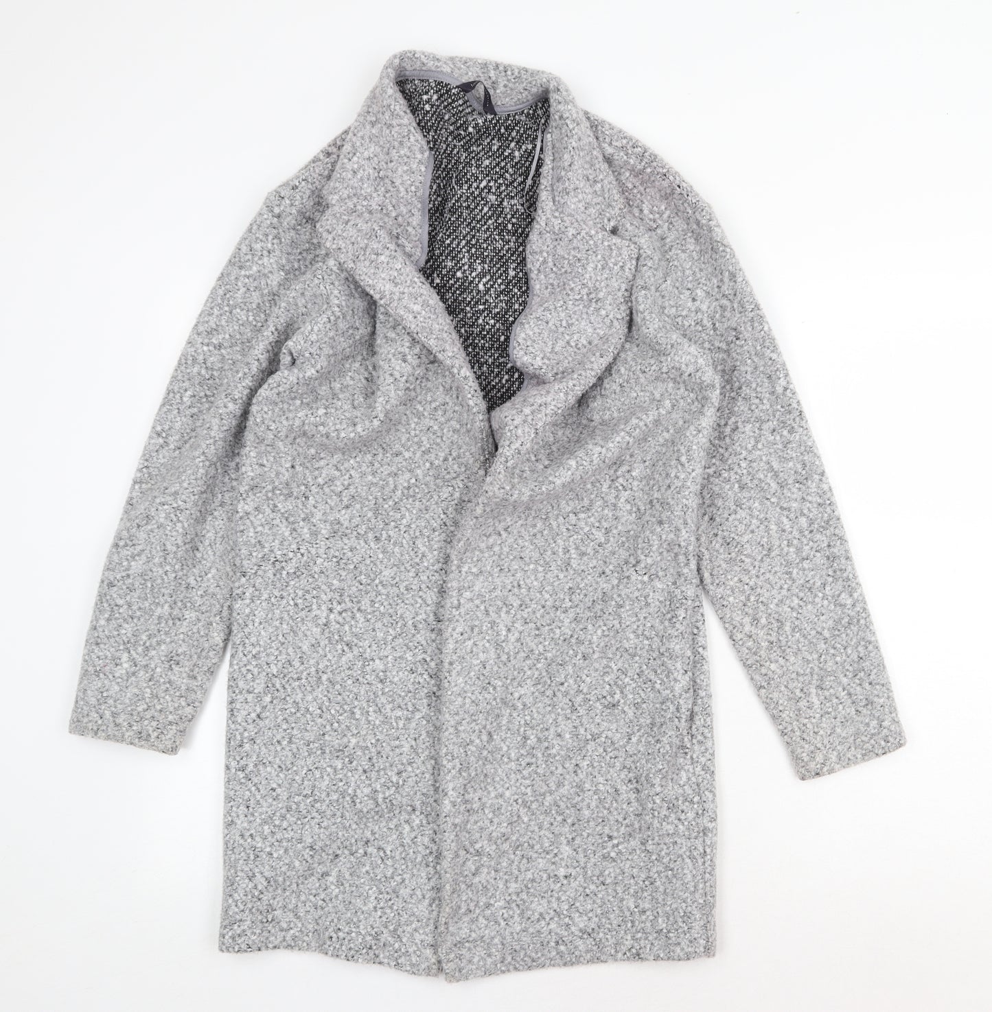 Marks and Spencer Womens Grey V-Neck Polyester Cardigan Jumper Size 8