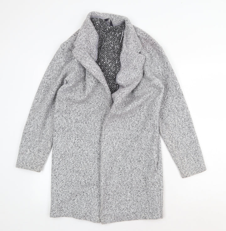 Marks and Spencer Womens Grey V-Neck Polyester Cardigan Jumper Size 8