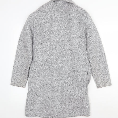 Marks and Spencer Womens Grey V-Neck Polyester Cardigan Jumper Size 8