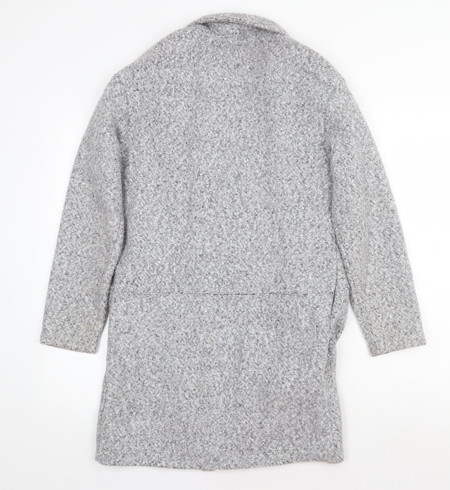 Marks and Spencer Womens Grey V-Neck Polyester Cardigan Jumper Size 8