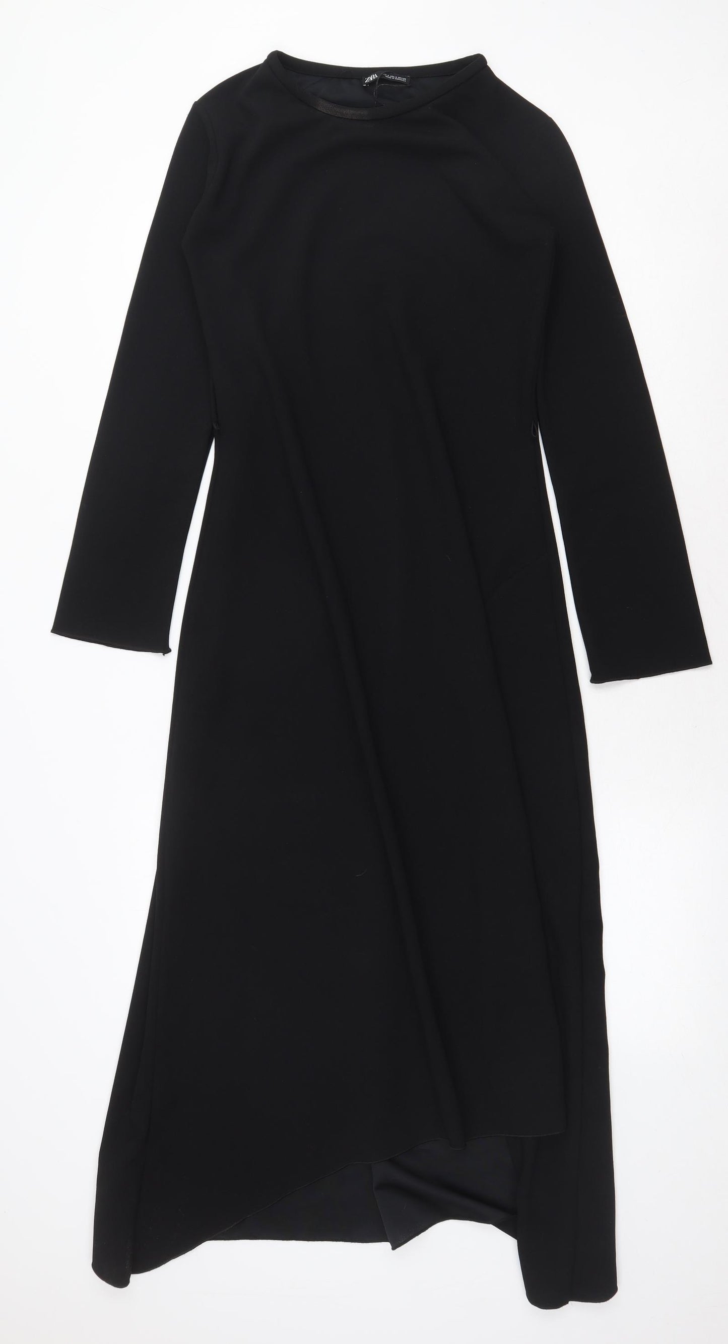 Zara Womens Black Polyester Maxi Size S Round Neck Pullover