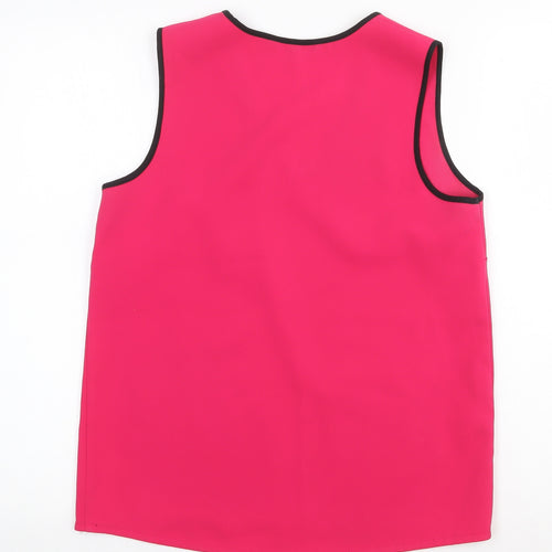 NEXT Womens Pink Polyester Basic Tank Size 8 V-Neck