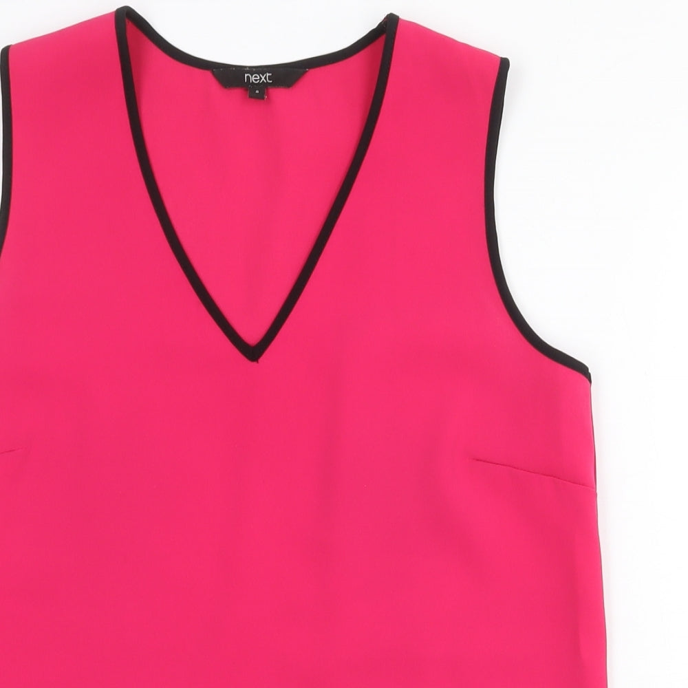 NEXT Womens Pink Polyester Basic Tank Size 8 V-Neck