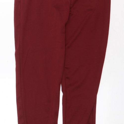 Preworn Womens Red Polyester Jogger Trousers Size S Regular Drawstring