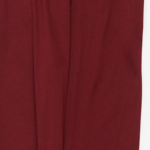 Preworn Womens Red Polyester Jogger Trousers Size S Regular Drawstring