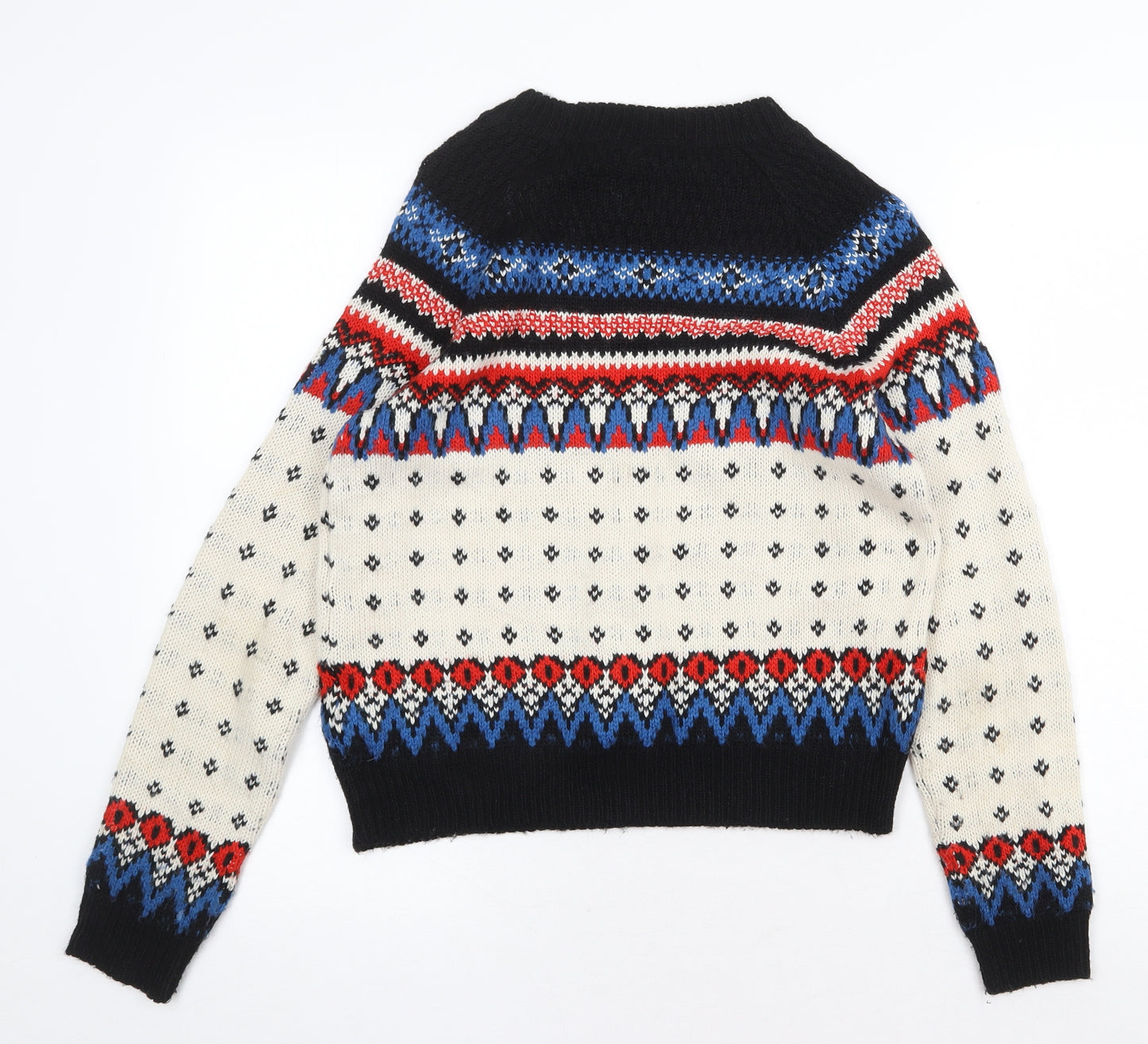 BDG Womens Multicoloured Round Neck Fair Isle Acrylic Pullover Jumper Size S