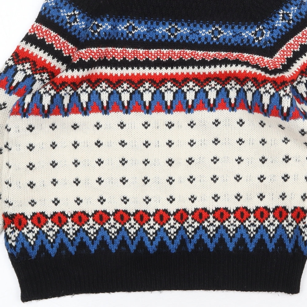BDG Womens Multicoloured Round Neck Fair Isle Acrylic Pullover Jumper Size S
