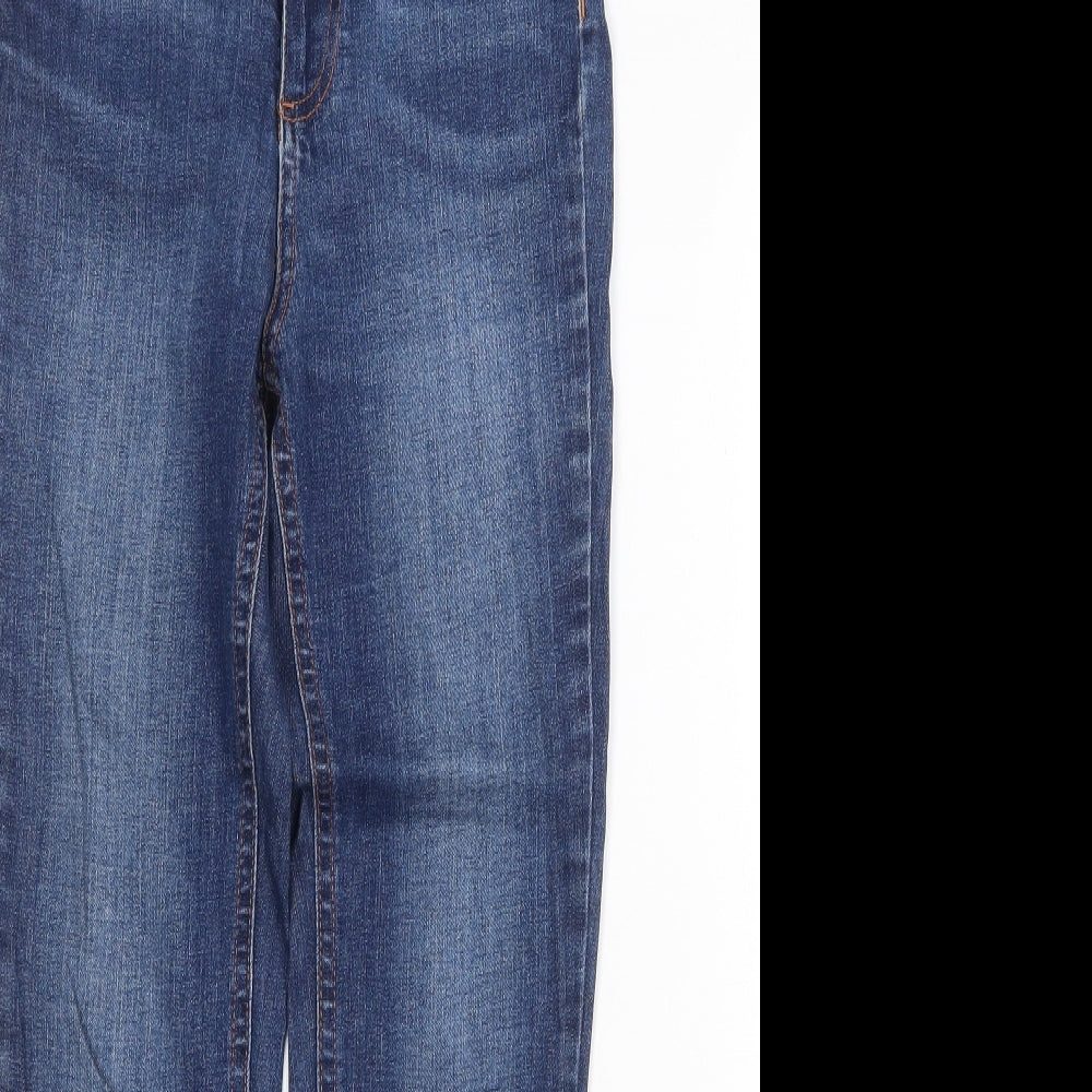 F&F Womens Blue Cotton Skinny Jeans Size 6 Regular Zip