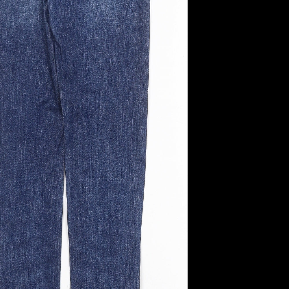 F&F Womens Blue Cotton Skinny Jeans Size 6 Regular Zip