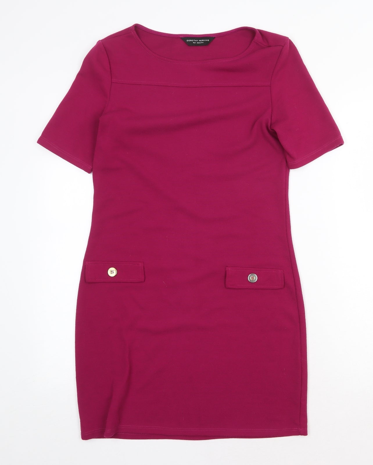 Dorothy Perkins Womens Purple Polyester A-Line Size 8 Scoop Neck Pullover