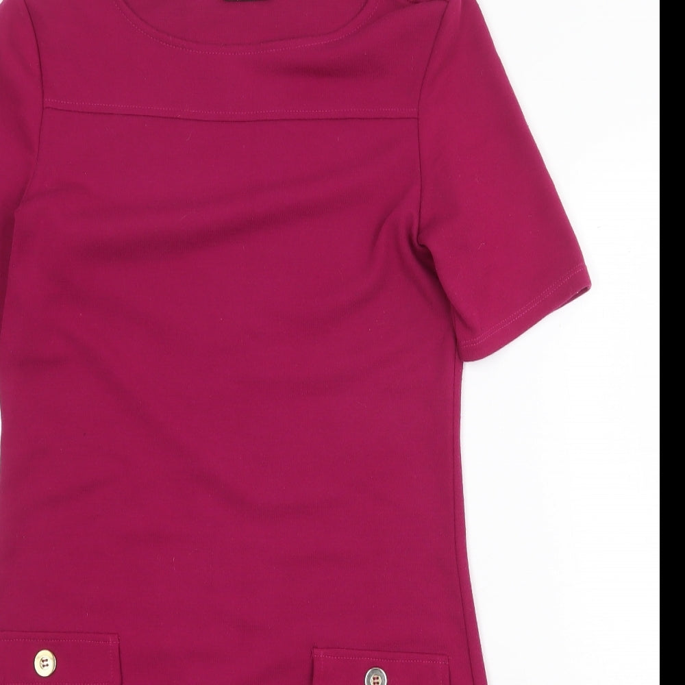 Dorothy Perkins Womens Purple Polyester A-Line Size 8 Scoop Neck Pullover