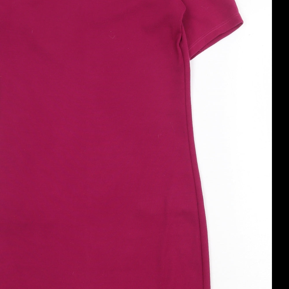Dorothy Perkins Womens Purple Polyester A-Line Size 8 Scoop Neck Pullover