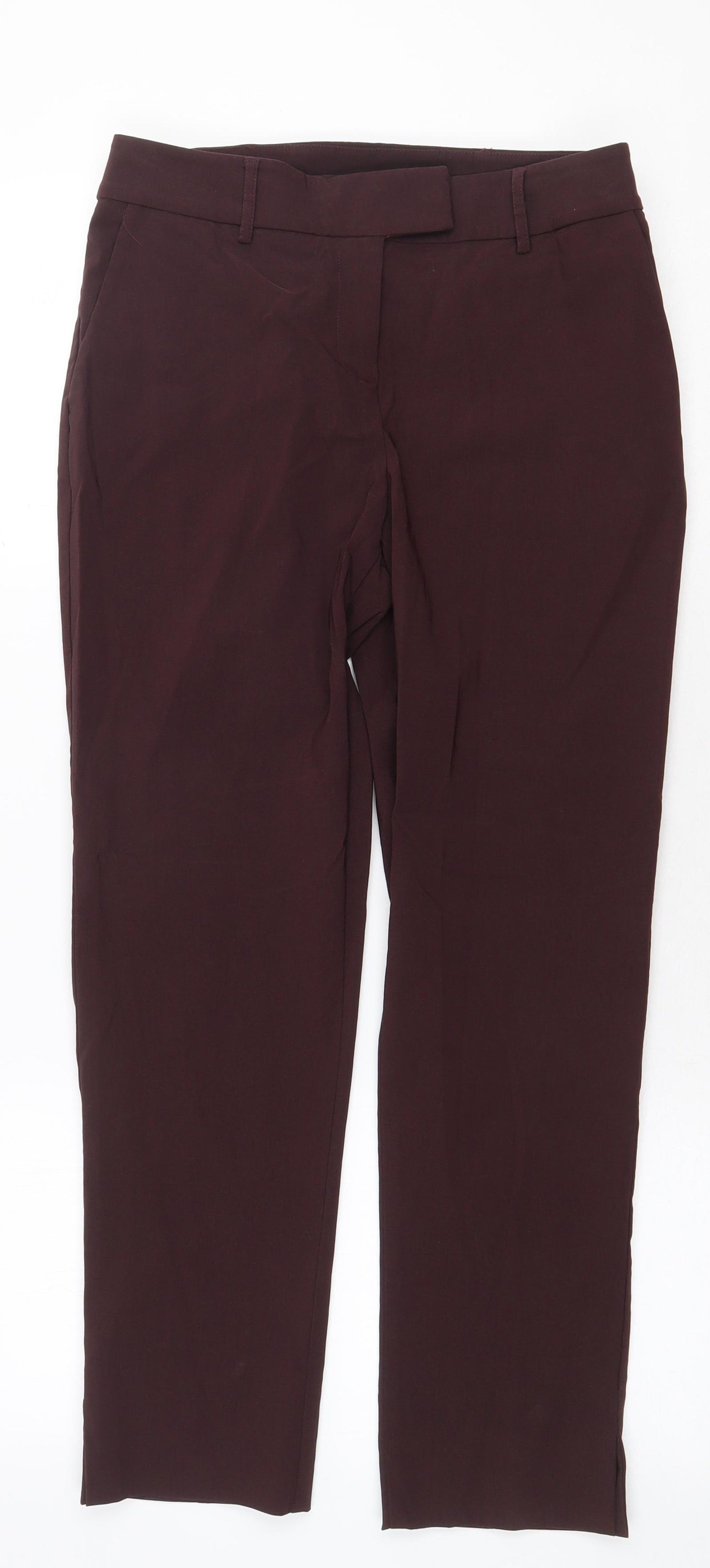 TWINSET Womens Brown Polyester Trousers Size S Regular Zip