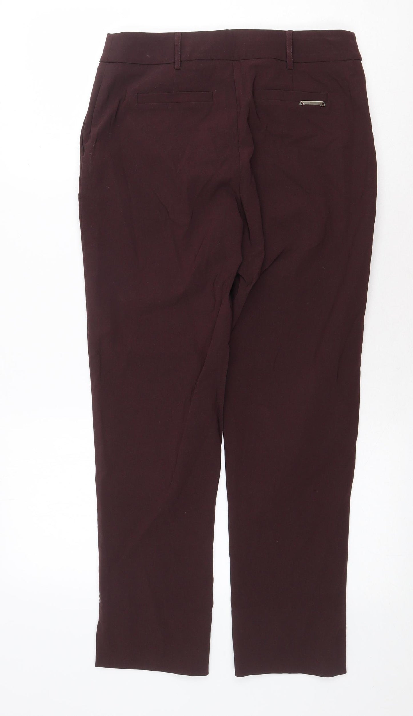 TWINSET Womens Brown Polyester Trousers Size S Regular Zip