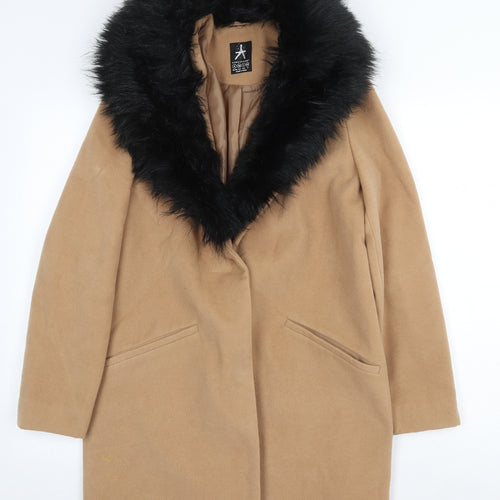 Atmosphere Womens Beige Overcoat Coat Size 8 Snap