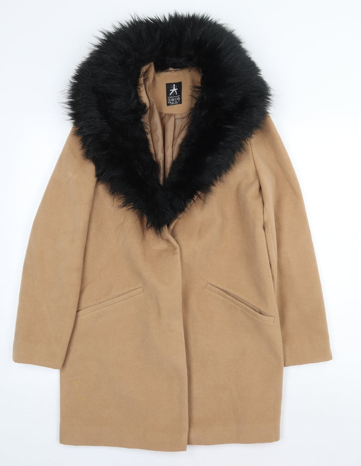 Atmosphere Womens Beige Overcoat Coat Size 8 Snap
