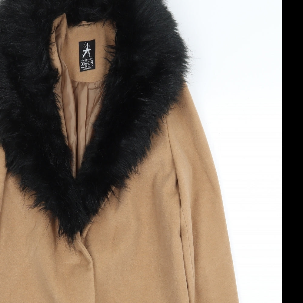 Atmosphere Womens Beige Overcoat Coat Size 8 Snap