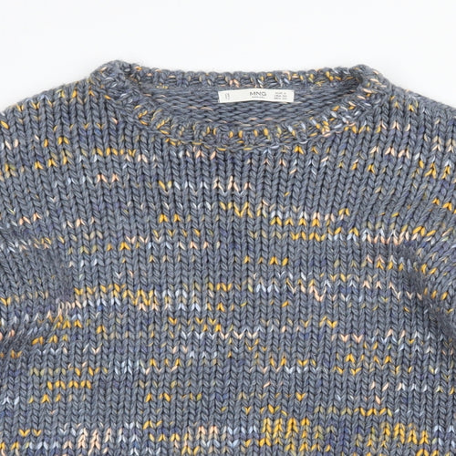 MNG Womens Grey Round Neck Acrylic Pullover Jumper Size S